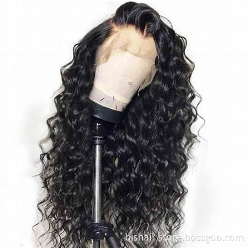 BIS loose deep wave front wig 13x4 human hair wigs front transparent lace deep curly closure human hair wigs for black woman
